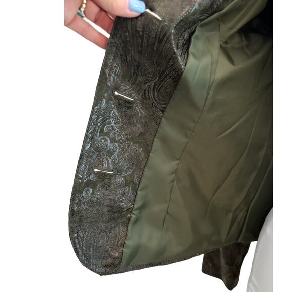 Chic Olive Patterned Women's Blazer - Picture 9 of 13